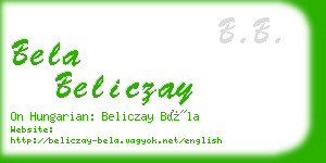 bela beliczay business card